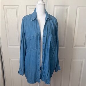 Lou & Grey Blue Chambray Blouse